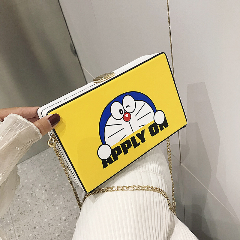 Doraemon Single Shoulder Small Square Bag New Diagonal Female Bag Cartoon Anime.