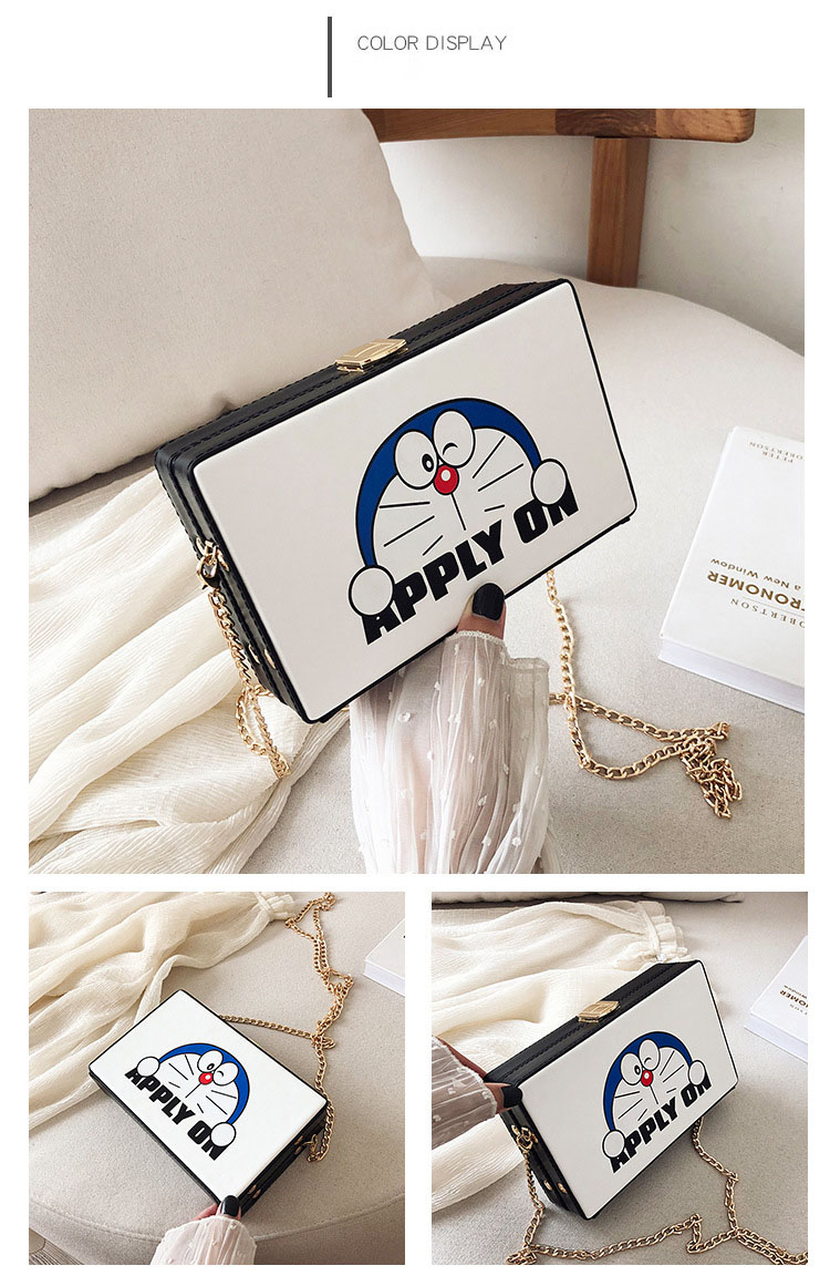 Doraemon Single Shoulder Small Square Bag New Diagonal Female Bag Cartoon Anime.