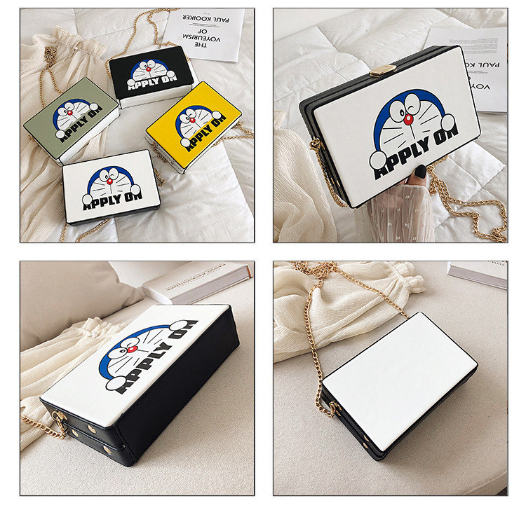 Doraemon Single Shoulder Small Square Bag New Diagonal Female Bag Cartoon Anime.