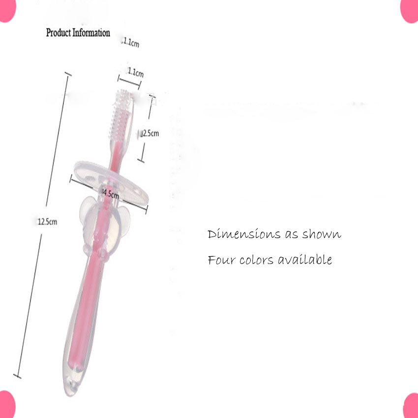 2PCS Baby Soft Toothbrush Silicone Toothbrush Baby Training Soft Hair Milk Toothbrush Children.