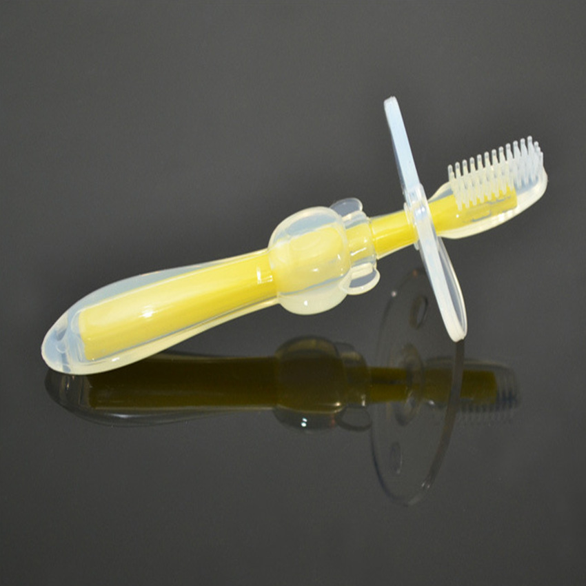 2PCS Baby Soft Toothbrush Silicone Toothbrush Baby Training Soft Hair Milk Toothbrush Children.