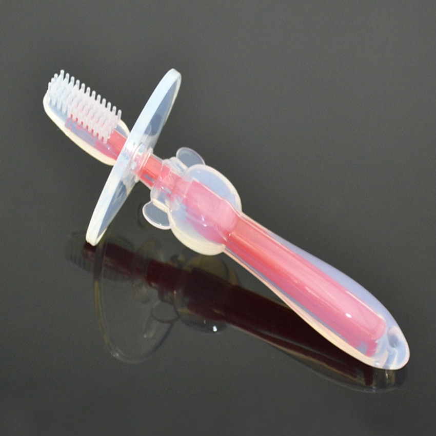 2PCS Baby Soft Toothbrush Silicone Toothbrush Baby Training Soft Hair Milk Toothbrush Children.