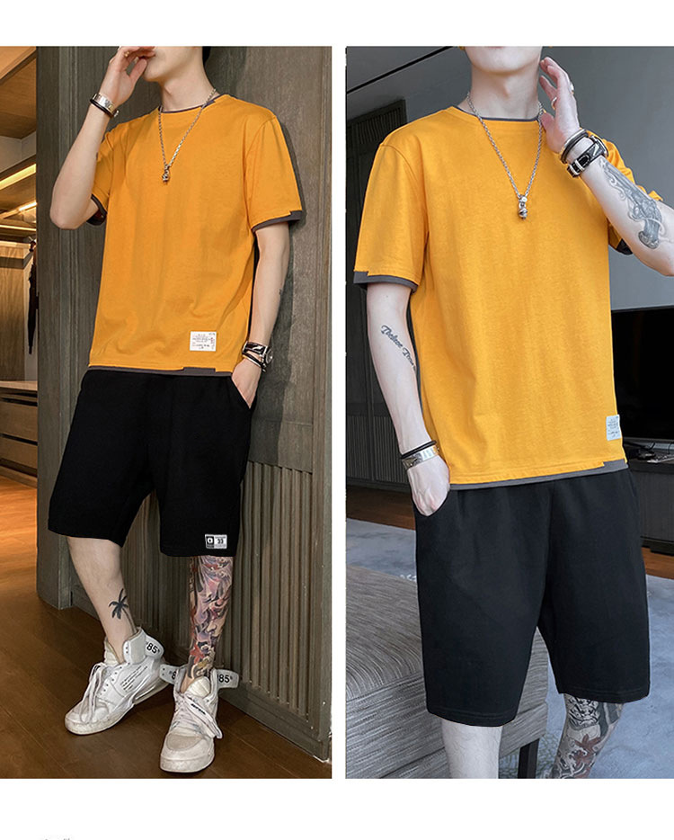 Men's Suit Summer New Korean Trend Casual Sportswear A set Of Short-Sleeved Clothes.