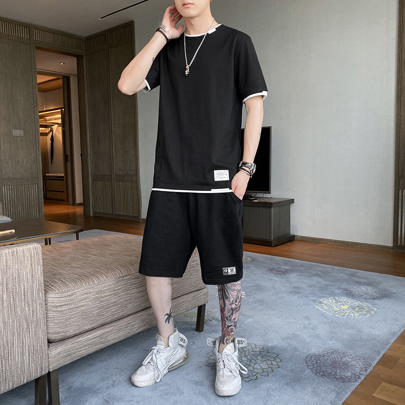 Men's Suit Summer New Korean Trend Casual Sportswear A set Of Short-Sleeved Clothes.