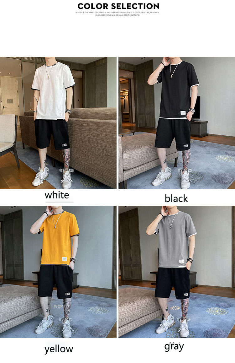 Men's Suit Summer New Korean Trend Casual Sportswear A set Of Short-Sleeved Clothes.