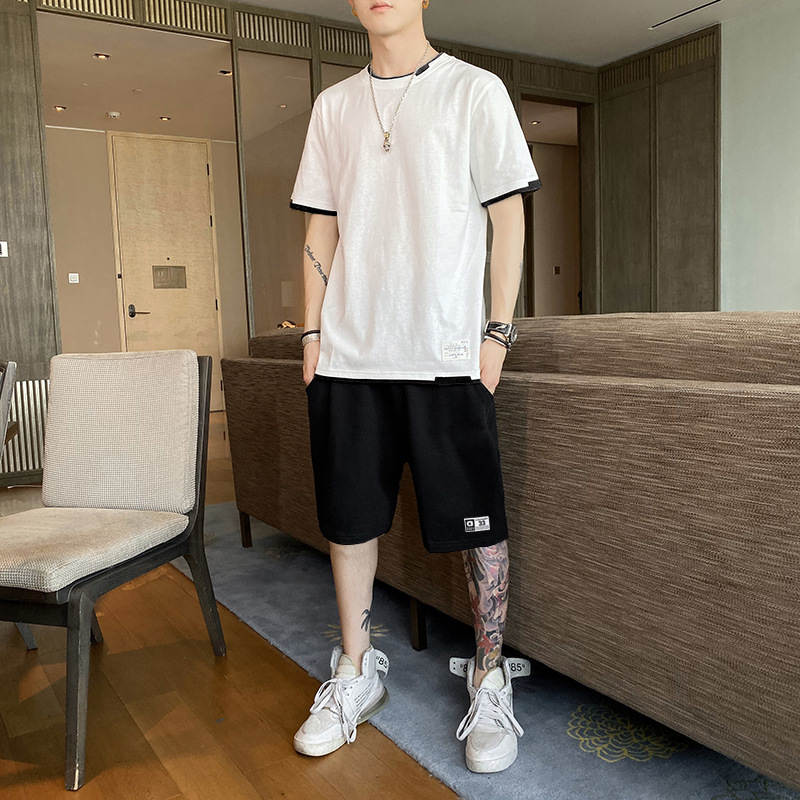 Men's Suit Summer New Korean Trend Casual Sportswear A set Of Short-Sleeved Clothes.