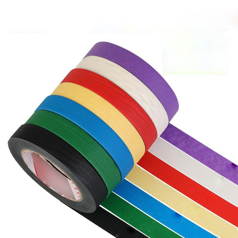Seven-Color Masking Tape Masking Fold Tape Identification Tape Single Roll 50 Meters Long