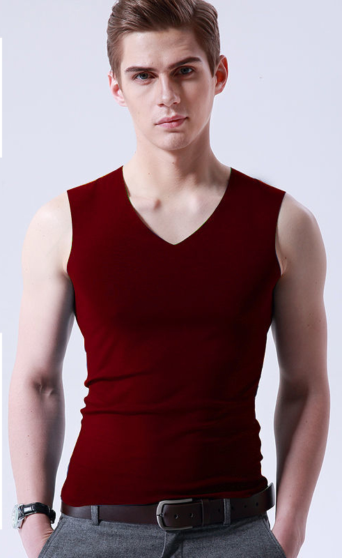 1/2 Piece Ice Silk Seamless Men&apos;s Vest Summer Slim Sports Sleeveless Underwear Bottoming Shirt