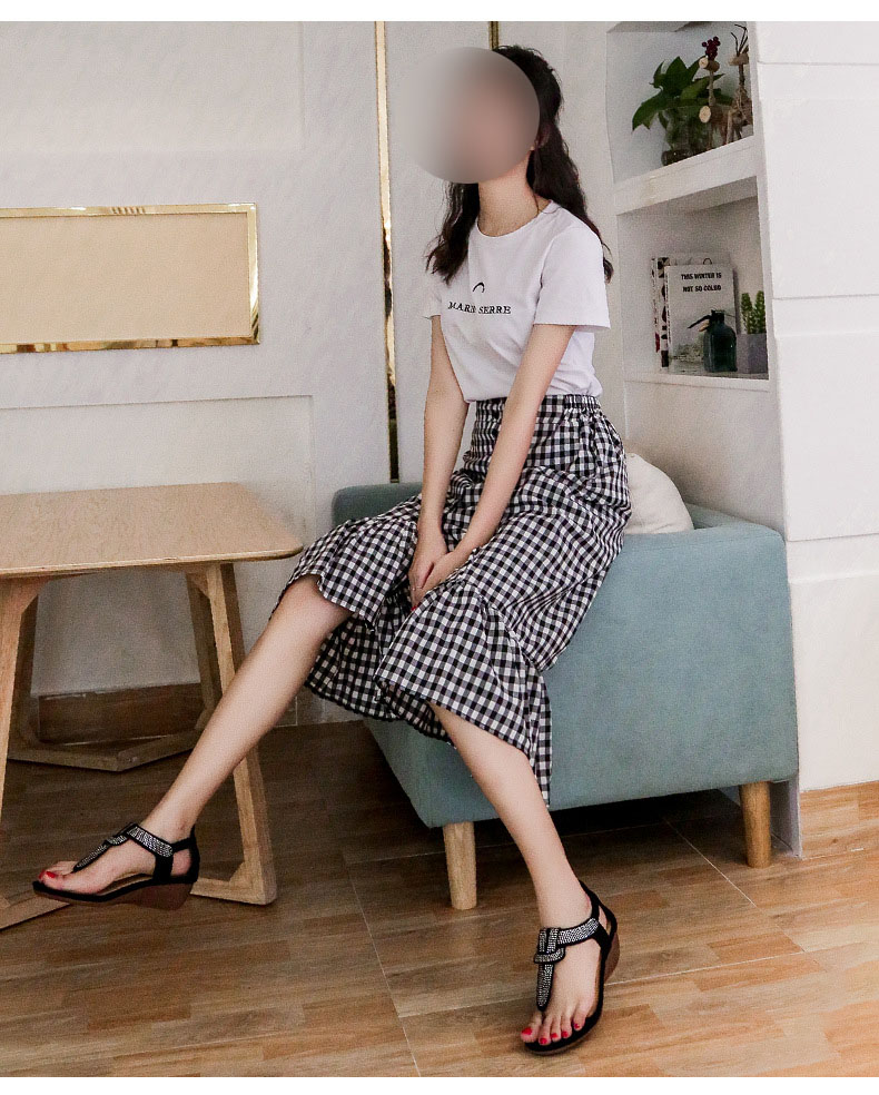 Women's Shoes Glitter Face Wedge Sandals Women Round Head Clip Toe Fashion Women's Shoes.