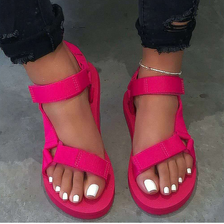 Summer Shoes Ladies Foam Platform sandals Hook Loop Beach sandal for Woman Flat with Big size
