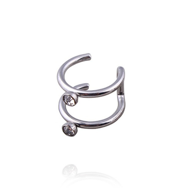 1 Piece Man/Women Stainless Steel Ear Clip Fake Earring Cuff Wrap Earrings No Piercing-Clip