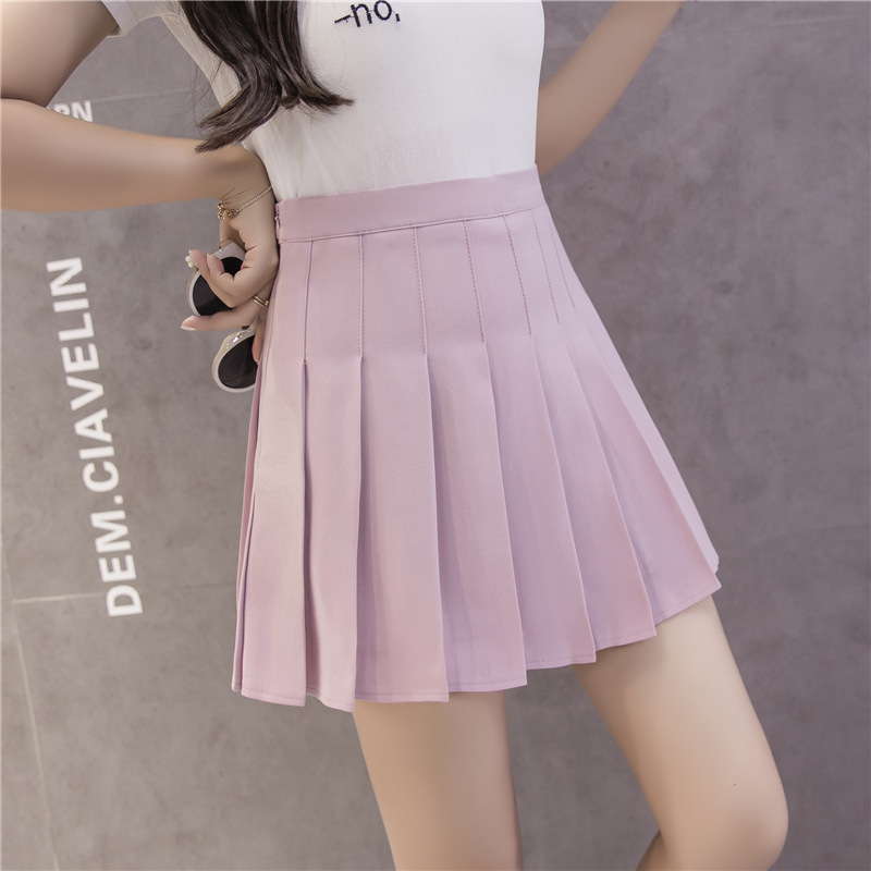 Half-length skirt female autumn and winter new style female student high waist a-line pleated skirt.