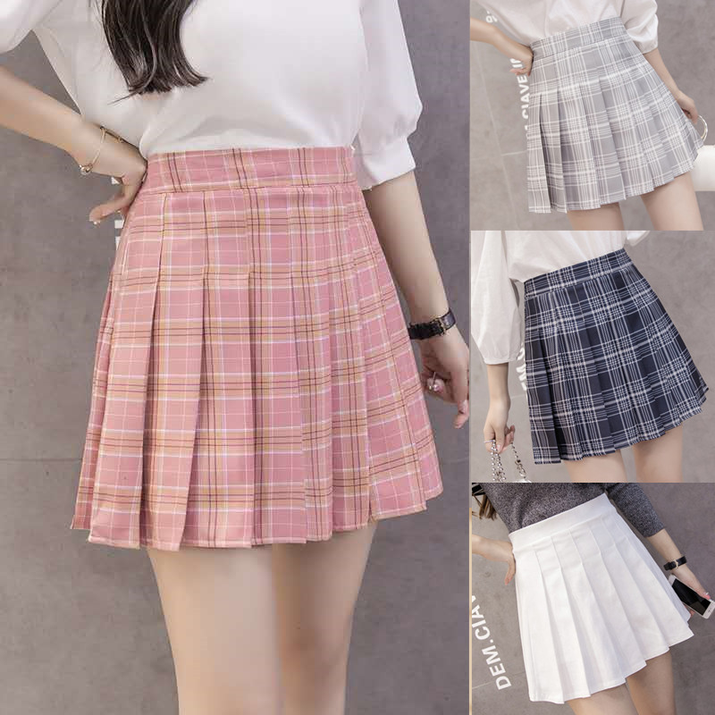 Half-length skirt female autumn and winter new style female student high waist a-line pleated skirt.