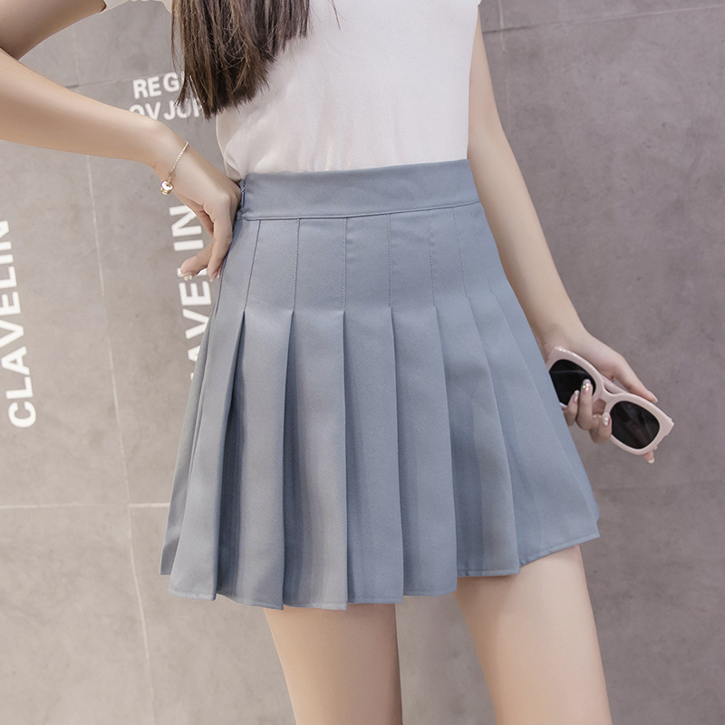Half-length skirt female autumn and winter new style female student high waist a-line pleated skirt.