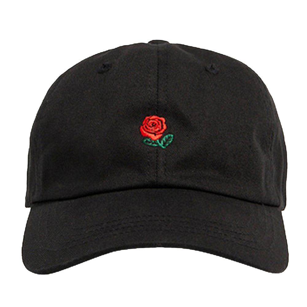 Baseball Cap Couples Adjustable Rose Flower Embroidered Baseball Cap Casual Style
