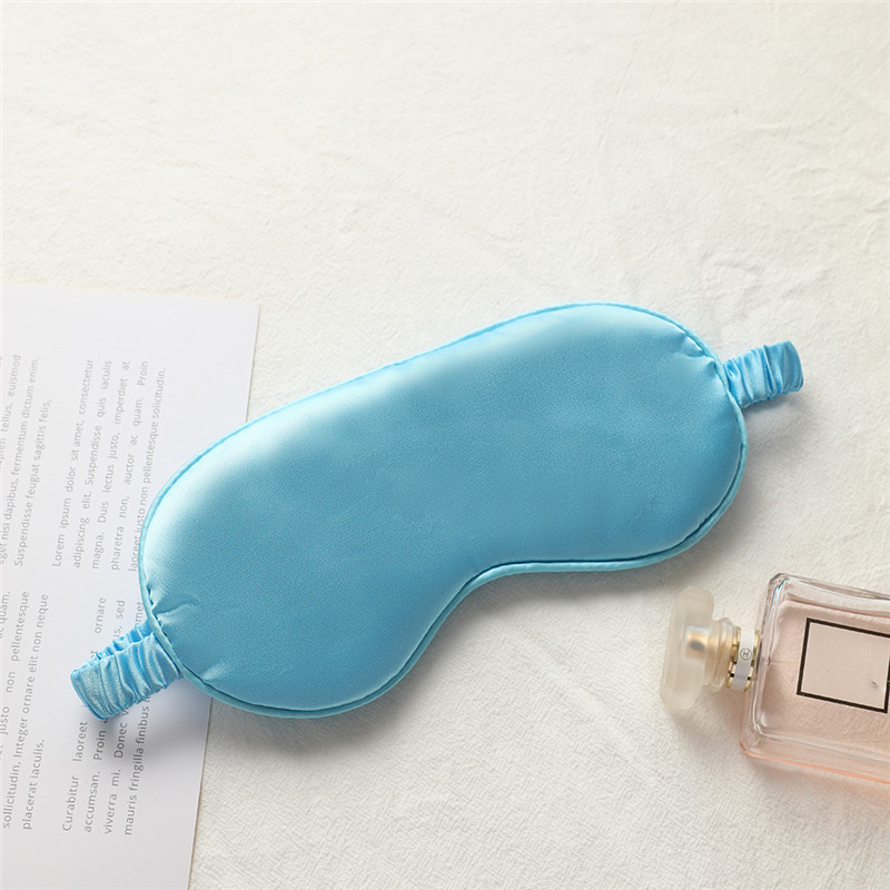 Double-Sided Imitation Silk Sleep Eye Mask Shading Elastic Strap Travel (eye mask + storage bag).