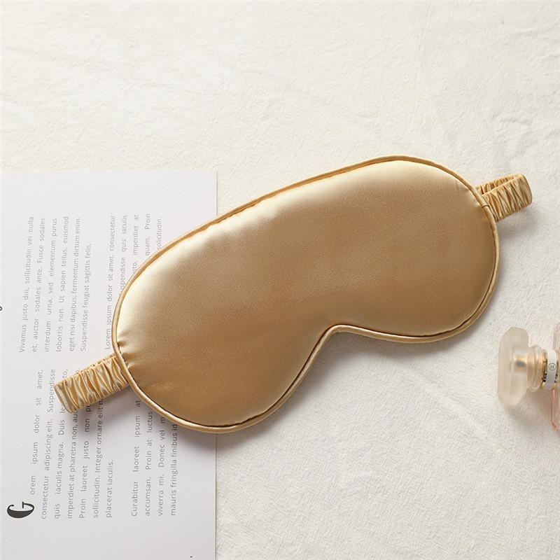 Double-Sided Imitation Silk Sleep Eye Mask Shading Elastic Strap Travel (eye mask + storage bag).