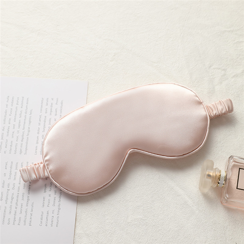 Double-Sided Imitation Silk Sleep Eye Mask Shading Elastic Strap Travel (eye mask + storage bag).