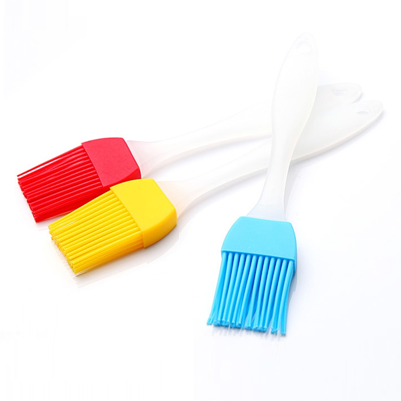2 Pcs Oil Brush Kitchen Household High Temperature Resistant Non-linting Silicone Small Brush
