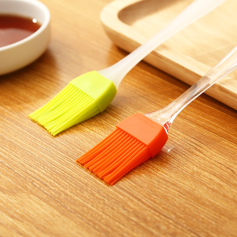 2 Pcs Oil Brush Kitchen Household High Temperature Resistant Non-linting Silicone Small Brush