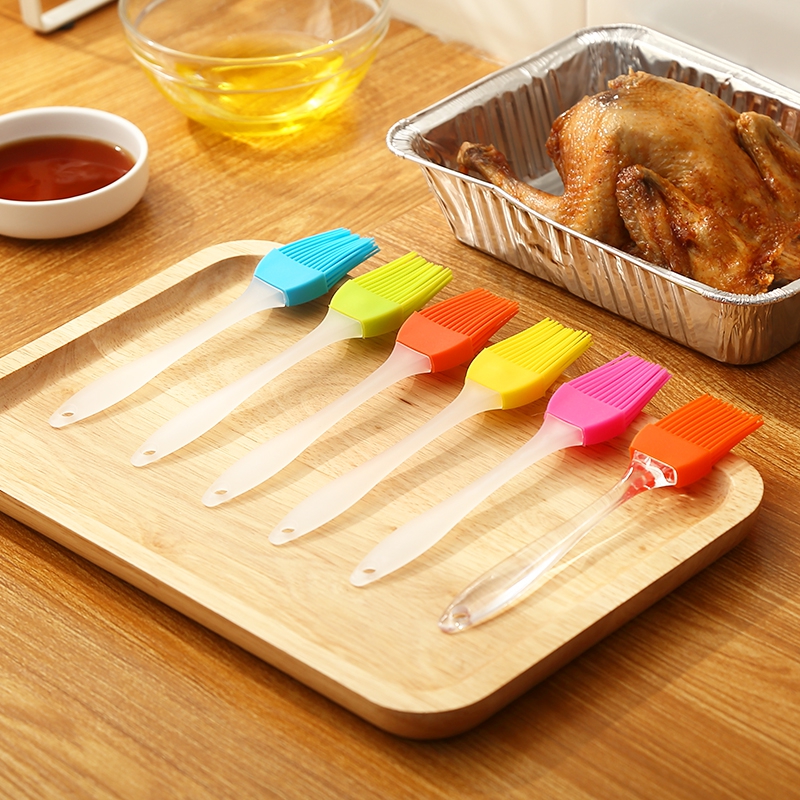 2 Pcs Oil Brush Kitchen Household High Temperature Resistant Non-linting Silicone Small Brush