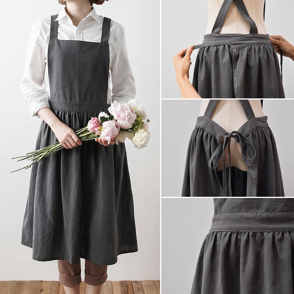 Nordic Simple Florist Apron Cotton Linen Gardening Coffee Shops Kitchen Aprons