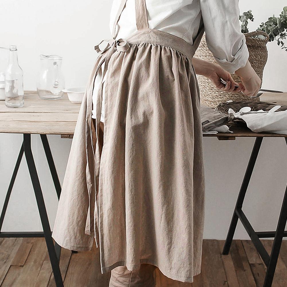 Nordic Simple Florist Apron Cotton Linen Gardening Coffee Shops Kitchen Aprons