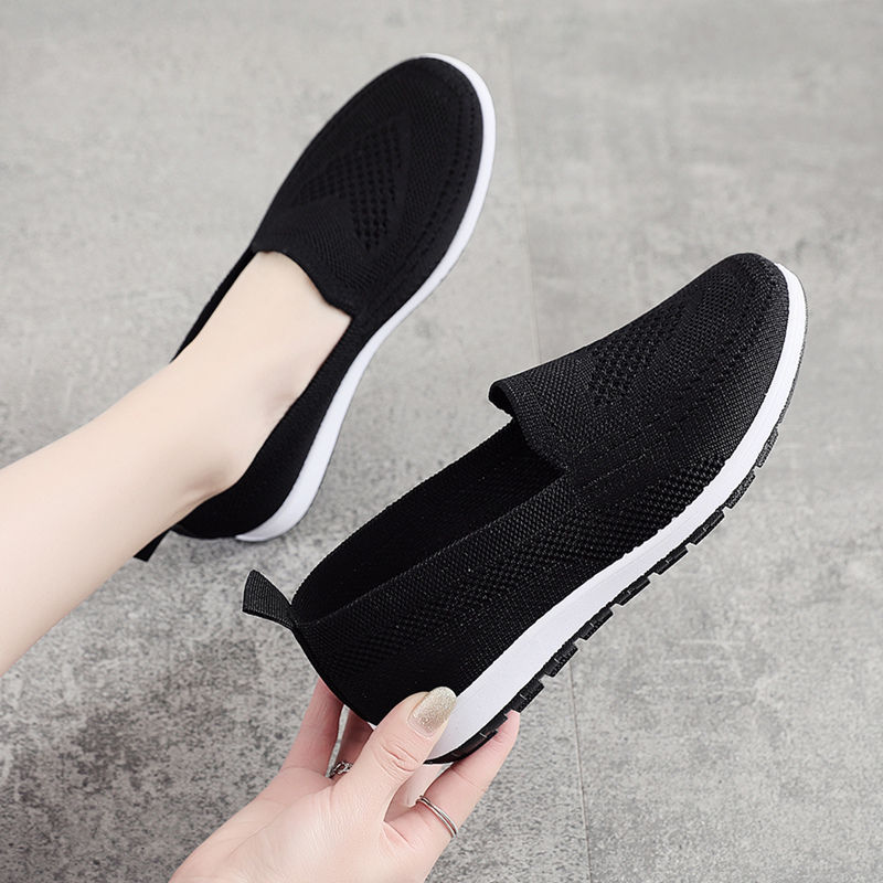 Peas S Lightweight And Breathable Woven Flat Women&apos;s Shoes Fashion Trend Casual Sports Shoes.