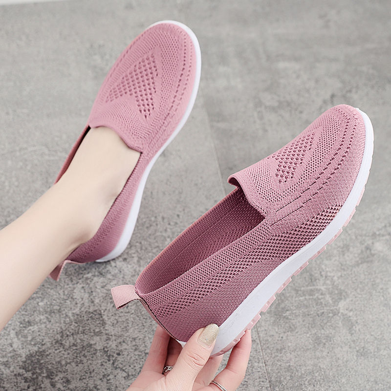 Peas S Lightweight And Breathable Woven Flat Women&apos;s Shoes Fashion Trend Casual Sports Shoes.