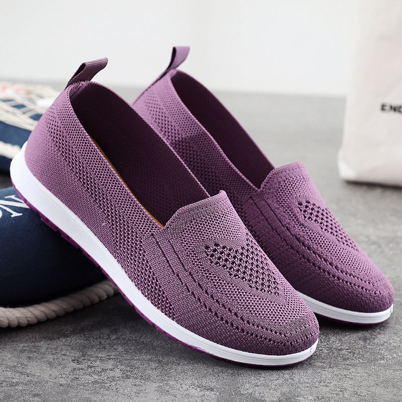 Peas S Lightweight And Breathable Woven Flat Women&apos;s Shoes Fashion Trend Casual Sports Shoes.
