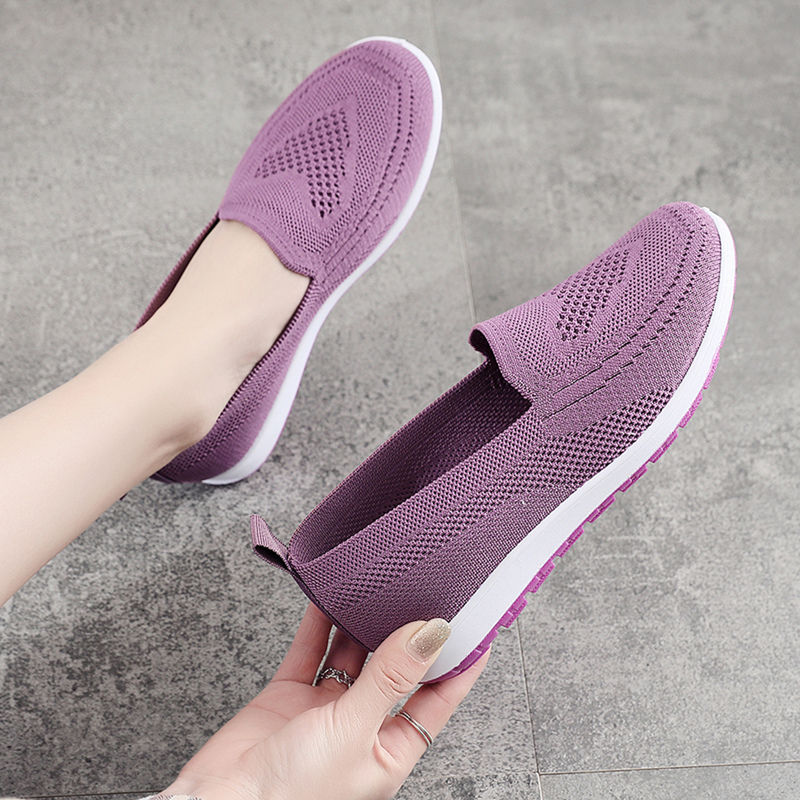 Peas S Lightweight And Breathable Woven Flat Women&apos;s Shoes Fashion Trend Casual Sports Shoes.