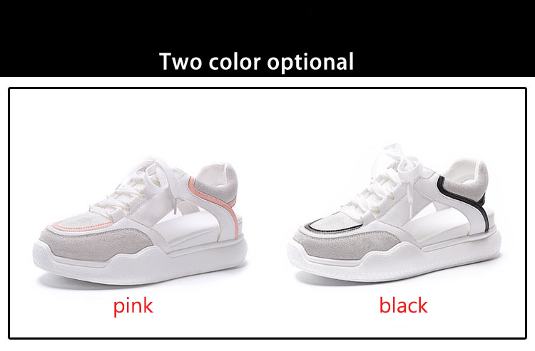 Women's Shoes Lace-Up Thick-Soled Inner Heightening Student Shoes Casual Sports Sandals.
