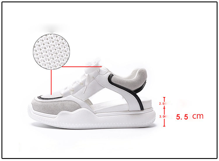 Women's Shoes Lace-Up Thick-Soled Inner Heightening Student Shoes Casual Sports Sandals.