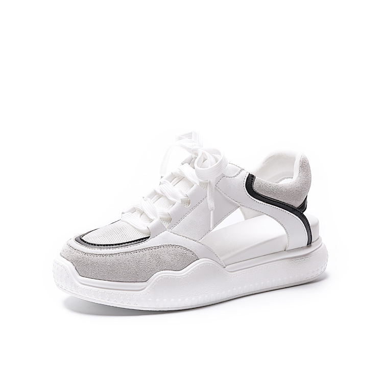 Women's Shoes Lace-Up Thick-Soled Inner Heightening Student Shoes Casual Sports Sandals.