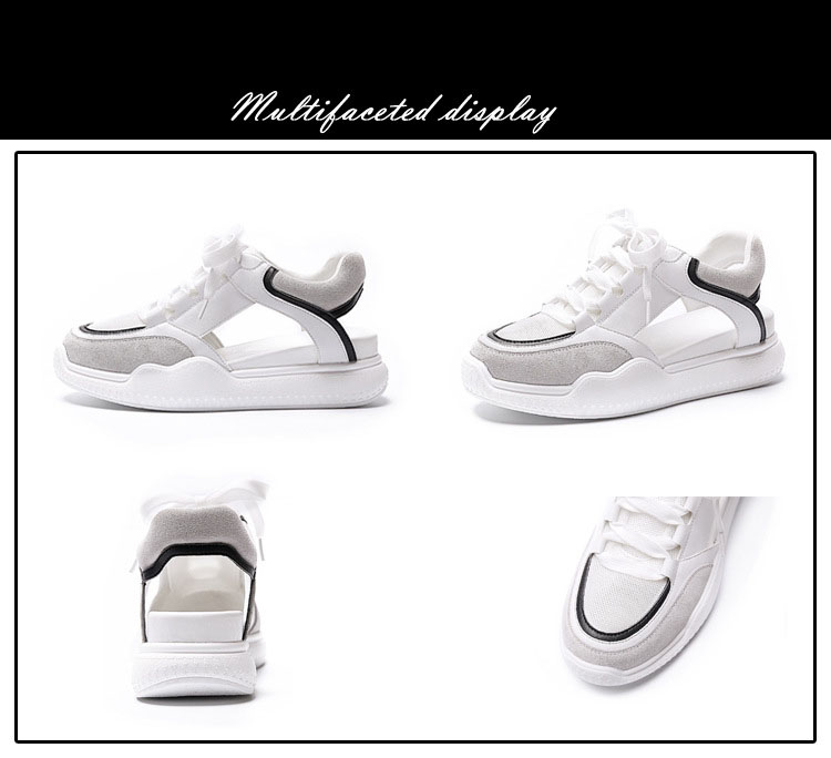 Women's Shoes Lace-Up Thick-Soled Inner Heightening Student Shoes Casual Sports Sandals.