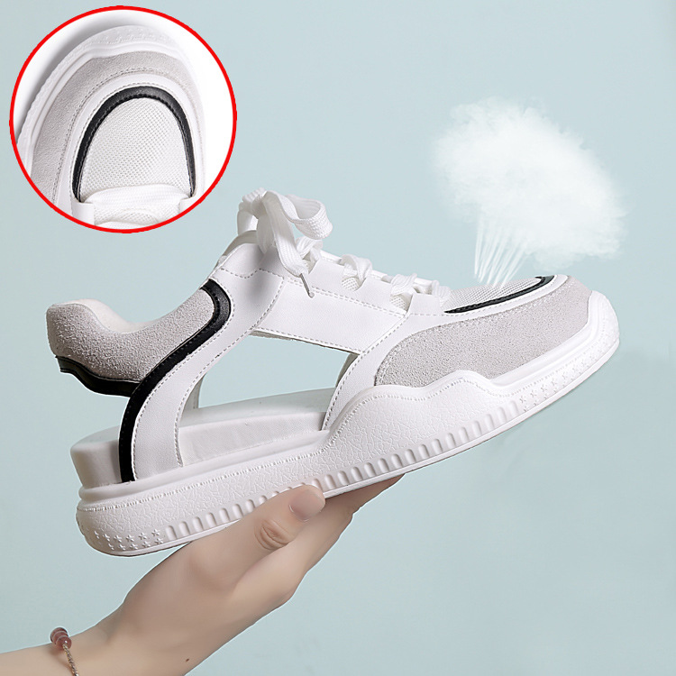 Women's Shoes Lace-Up Thick-Soled Inner Heightening Student Shoes Casual Sports Sandals.