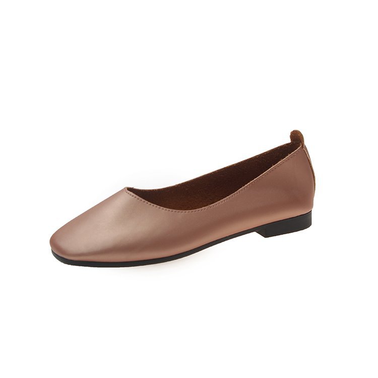 Flat Sole Shoes Women's Square Headgear Soft Sole Fashionable Pump Women's Shoes.
