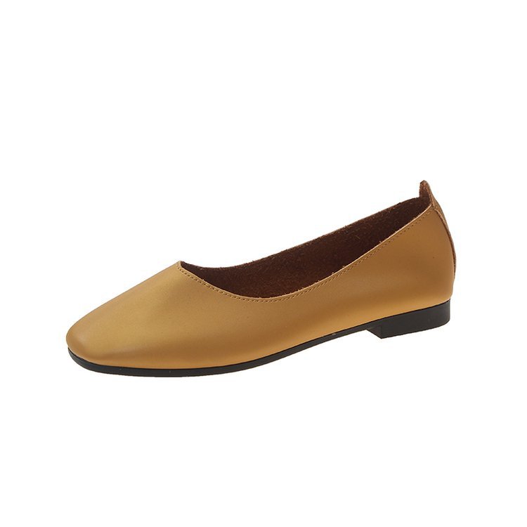 Flat Sole Shoes Women's Square Headgear Soft Sole Fashionable Pump Women's Shoes.
