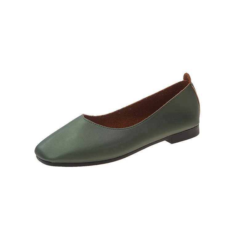 Flat Sole Shoes Women's Square Headgear Soft Sole Fashionable Pump Women's Shoes.