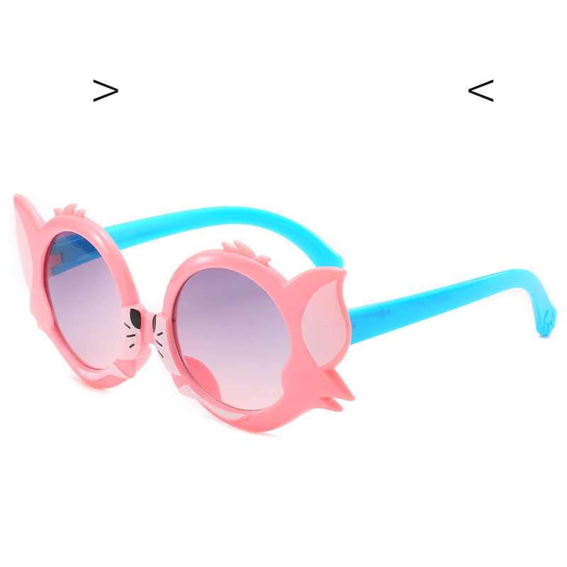 New Tom Cat Sunglasses Cartoon Plastic Color Frame Children Cute Glasses.
