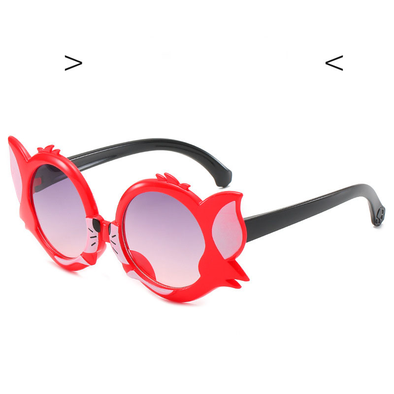 New Tom Cat Sunglasses Cartoon Plastic Color Frame Children Cute Glasses.