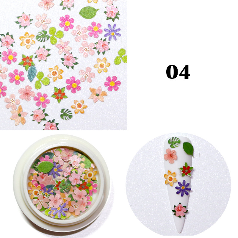 Nail Color Flower Star Pulp Sheet Mixed Nail Jewelry Patch 3d Nail Art Decorations Nails Accessoires