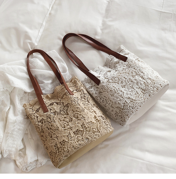 Korean Version Of The Forest Lace Beautiful Shoulder Bag Handbag Lady Large Capacity Shopping Bag