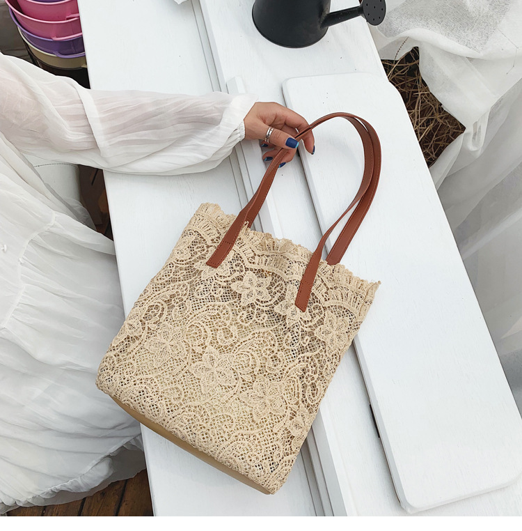 Korean Version Of The Forest Lace Beautiful Shoulder Bag Handbag Lady Large Capacity Shopping Bag