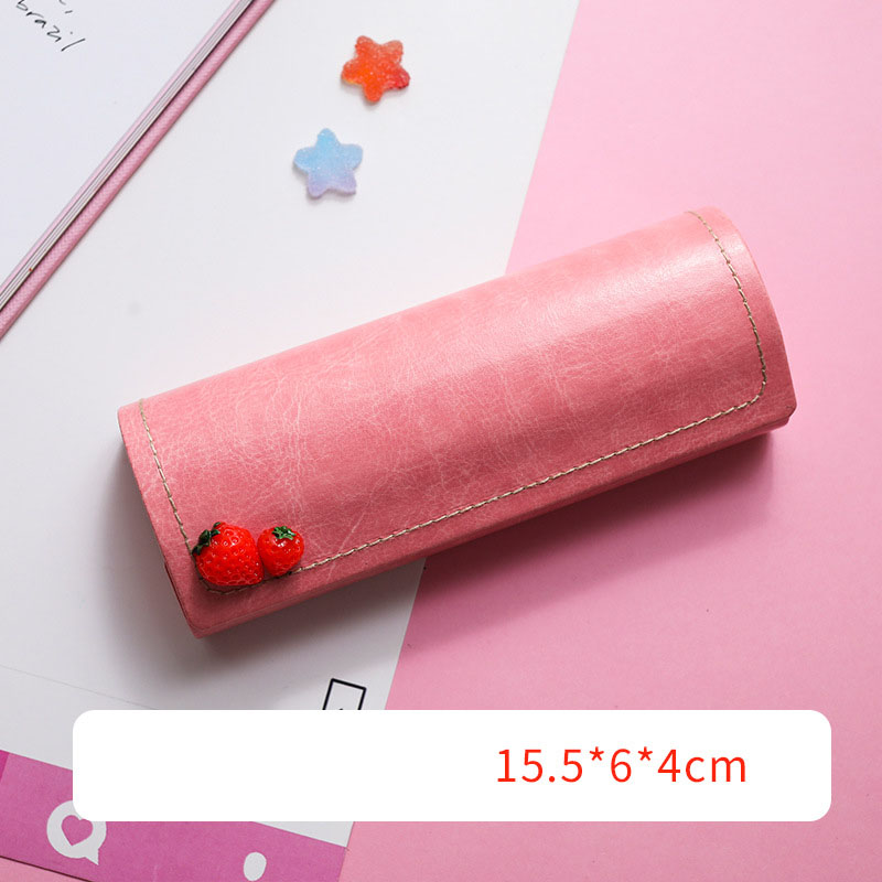 Creative New Strawberry Girl Student Myopia Glasses Case Simple Portable Storage Box.