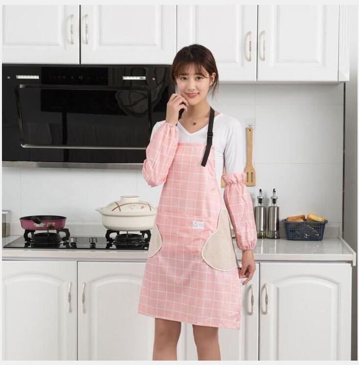 Kitchen Apron Anti-Fouling Oil-Proof Cooking Korean Style Adjustable Hand-Wiping Apron.