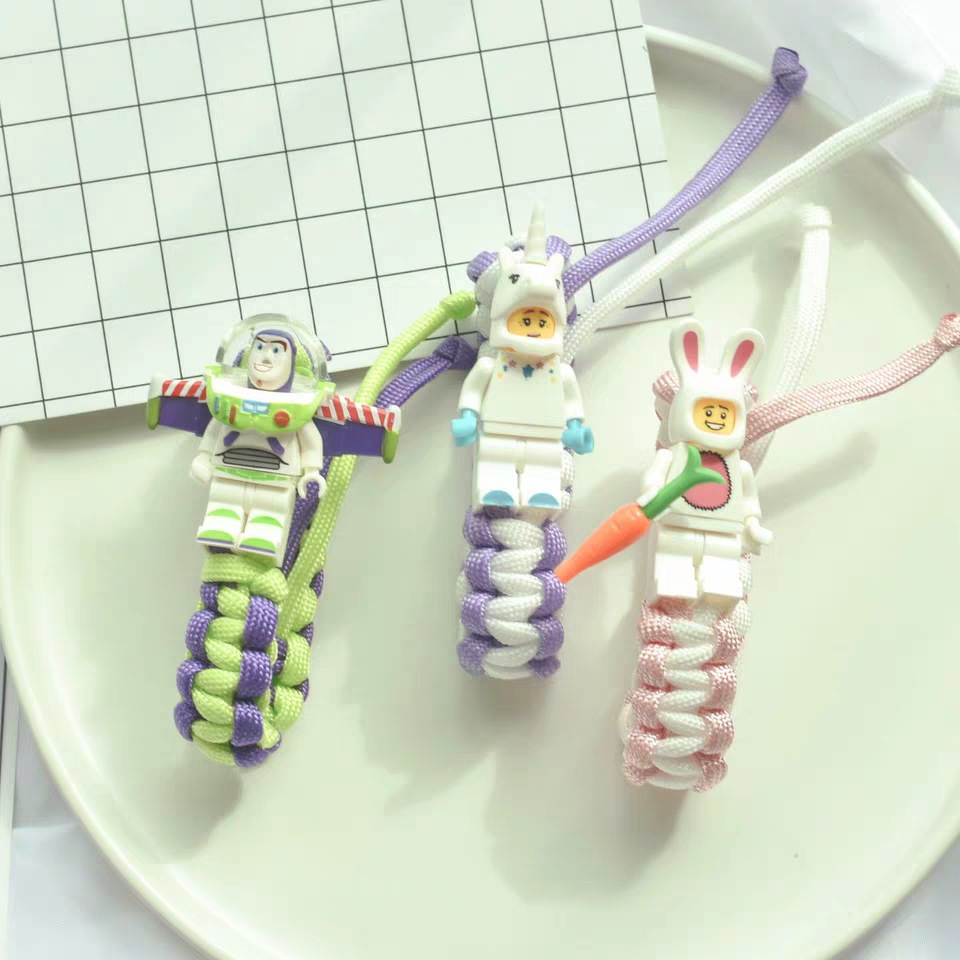 Cartoon Cute Buzz Lightyear Bunny Building Blocks Simple Couple Girlfriends Lego Bracelet