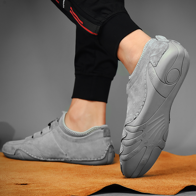 Men&apos;s Sneakers Cow Suede Leather Men Loafers Shoes Fashion Slip On Men Driving Shoes Soft Sapato