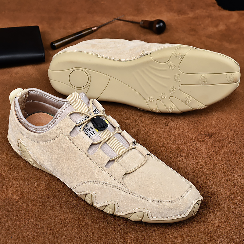 Men&apos;s Sneakers Cow Suede Leather Men Loafers Shoes Fashion Slip On Men Driving Shoes Soft Sapato