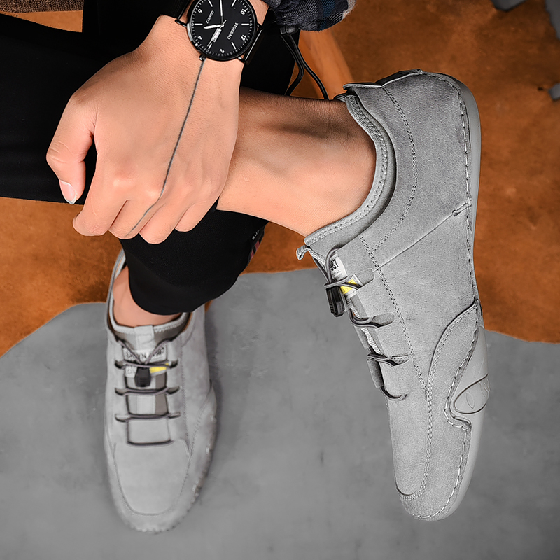 Men&apos;s Sneakers Cow Suede Leather Men Loafers Shoes Fashion Slip On Men Driving Shoes Soft Sapato